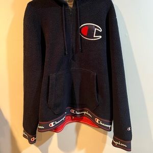 CHAMPION - FLUFFY QUARTER ZIP HOODIE (L)